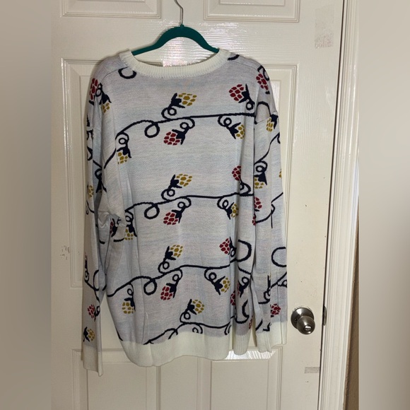 Miller Lite Ugly Christmas Sweater Mens XXL Ivory Christmas Lights Holiday Party - Picture 6 of 9